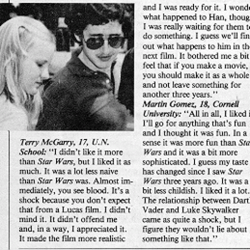 A clipping from Starlog Magazine